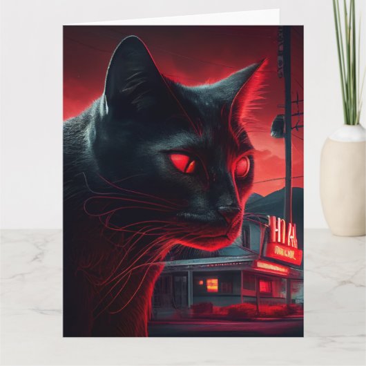 Cartes de vœux Black Cat カード (正面)