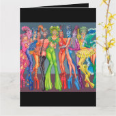 Cartes de vœux Drag Queen Supermodels カード (黄色い花)