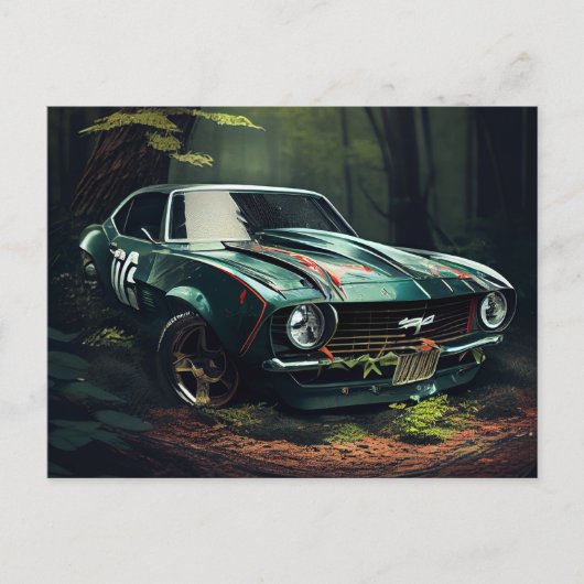 Cartes Postales auto forest ポストカード (正面)