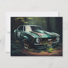 Cartes Postales auto forest ポストカード