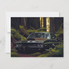 Cartes Postales auto forest ポストカード