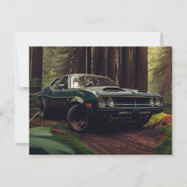 Cartes Postales auto forest ポストカード