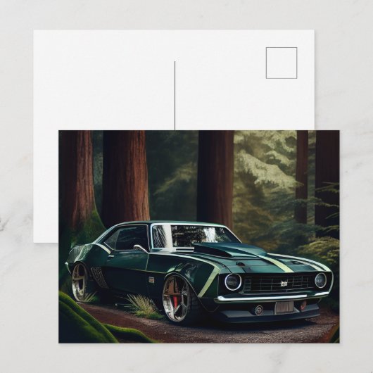 Cartes Postales auto forest ポストカード (正面/裏面)