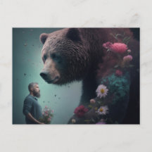 Cartes Postales bear Fleur