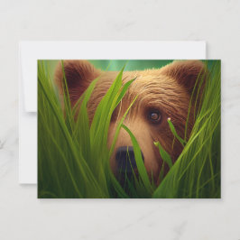 Cartes Postales bear herbe ポストカード