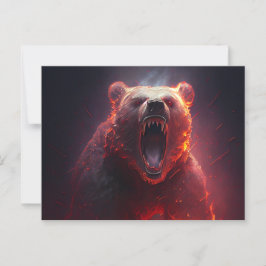 Cartes Postales bear red ポストカード