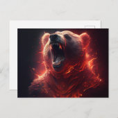 Cartes Postales bear red ポストカード (正面/裏面)