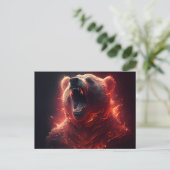 Cartes Postales bear red ポストカード (スタンド正面)