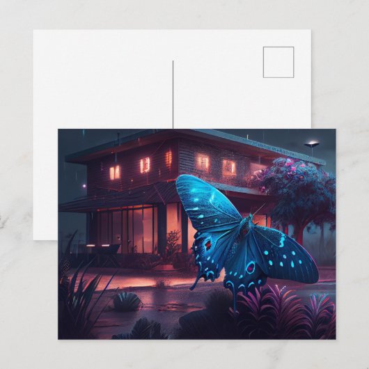 Cartes Postales butterfly ポストカード (正面/裏面)