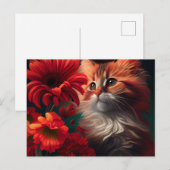 Cartes Postales Cat Fleur ポストカード (正面/裏面)