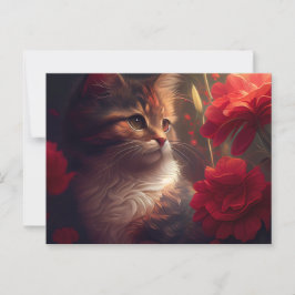 Cartes Postales Cat Fleur ポストカード