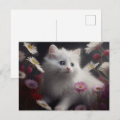 Cartes Postales Cat Fleur ポストカード (正面/裏面)