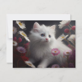 Cartes Postales Cat Fleur ポストカード
