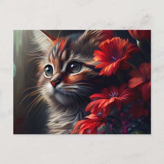 Cartes Postales Cat Fleur ポストカード (正面)
