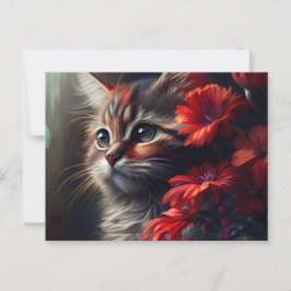 Cartes Postales Cat Fleur ポストカード