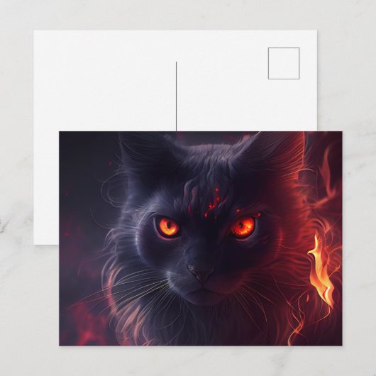 Cartes Postales Cat rouge ポストカード (正面/裏面)