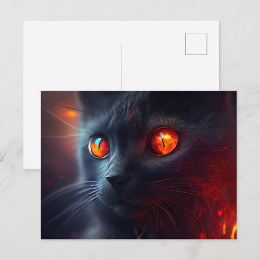 Cartes Postales Cat rouge ポストカード (正面/裏面)