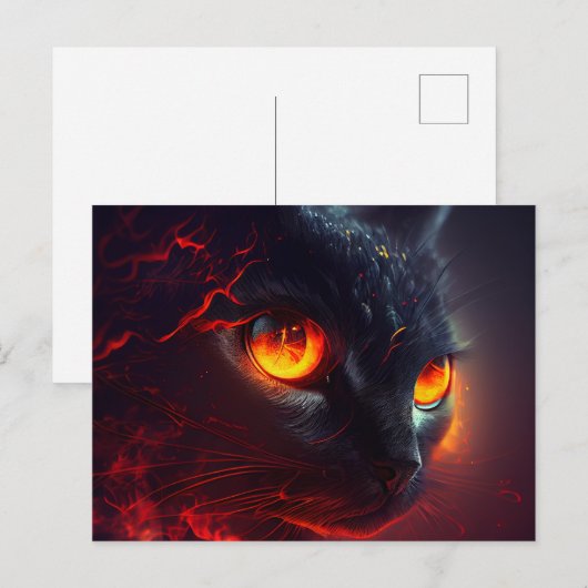 Cartes Postales Cat rouge ポストカード (正面/裏面)