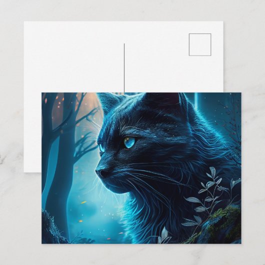 Cartes Postales Chat Bleu ポストカード (正面/裏面)