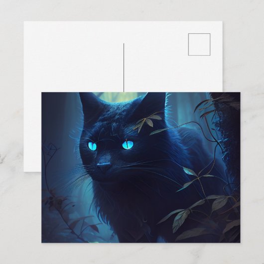 Cartes Postales Chat Bleu ポストカード (正面/裏面)