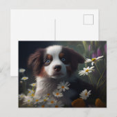 Cartes Postales chien Fleur ポストカード (正面/裏面)