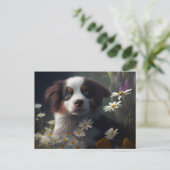 Cartes Postales chien Fleur ポストカード (スタンド正面)