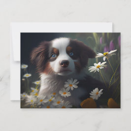 Cartes Postales chien Fleur ポストカード