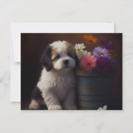 Cartes Postales chien Fleur ポストカード