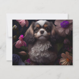 Cartes Postales chien Fleur ポストカード
