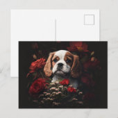 Cartes Postales chien Fleur ポストカード (正面/裏面)