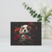 Cartes Postales chien Fleur ポストカード (スタンド正面)