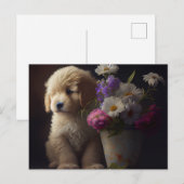Cartes Postales chien Fleur ポストカード (正面/裏面)