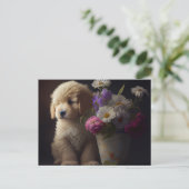 Cartes Postales chien Fleur ポストカード (スタンド正面)