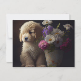 Cartes Postales chien Fleur ポストカード