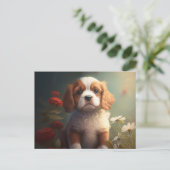 Cartes Postales chien Fleur ポストカード (スタンド正面)
