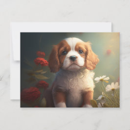 Cartes Postales chien Fleur ポストカード