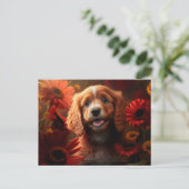 Cartes Postales chien Fleur ポストカード (スタンド正面)
