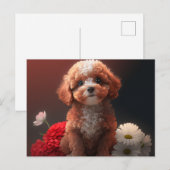 Cartes Postales chien Fleur ポストカード (正面/裏面)