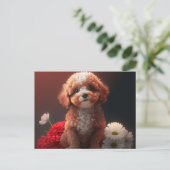 Cartes Postales chien Fleur ポストカード (スタンド正面)