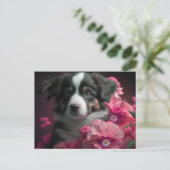 Cartes Postales chien Fleur ポストカード (スタンド正面)