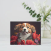 Cartes Postales chien Fleur ポストカード (スタンド正面)