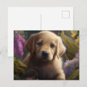 Cartes Postales chien Fleur ポストカード (正面/裏面)