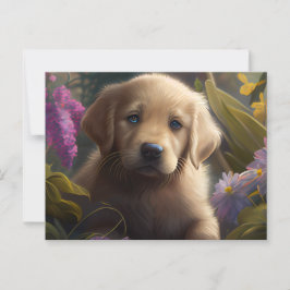 Cartes Postales chien Fleur ポストカード
