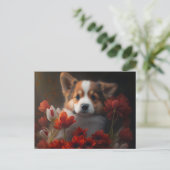 Cartes Postales chien Fleur ポストカード (スタンド正面)