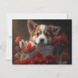 Cartes Postales chien Fleur ポストカード