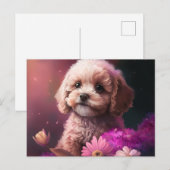 Cartes Postales chien Fleur ポストカード (正面/裏面)