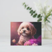 Cartes Postales chien Fleur ポストカード (スタンド正面)