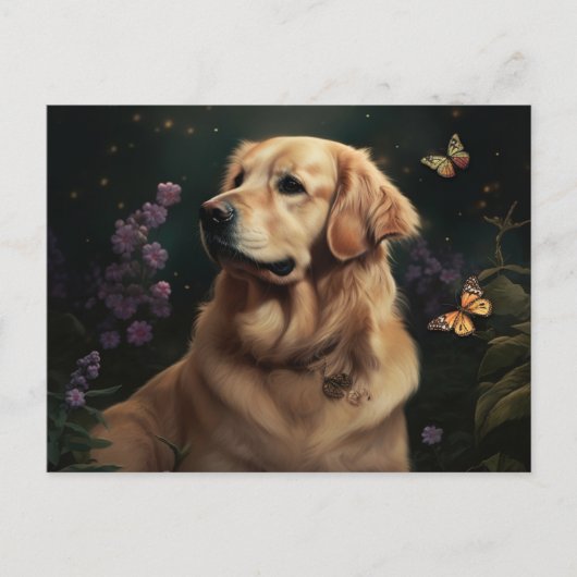 Cartes Postales chien Fleur ポストカード (正面)