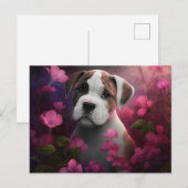 Cartes Postales chien Fleur ポストカード (正面/裏面)