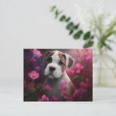 Cartes Postales chien Fleur ポストカード (スタンド正面)